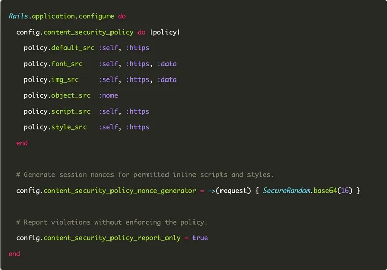 Content Security Policy (CSP) API in Rails